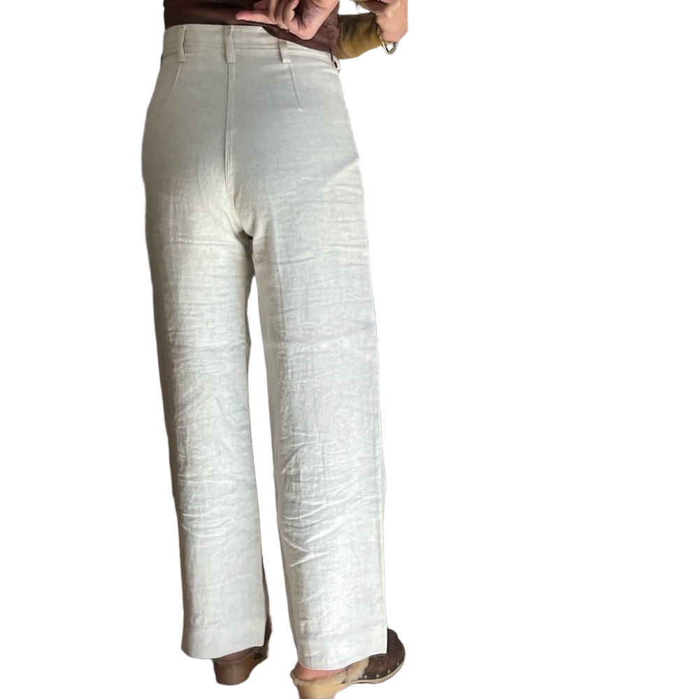 Jesse Kamm 100% Linen Sailor Pants - Natural - 4 - Archived Limited Run) - Picture 10 of 15